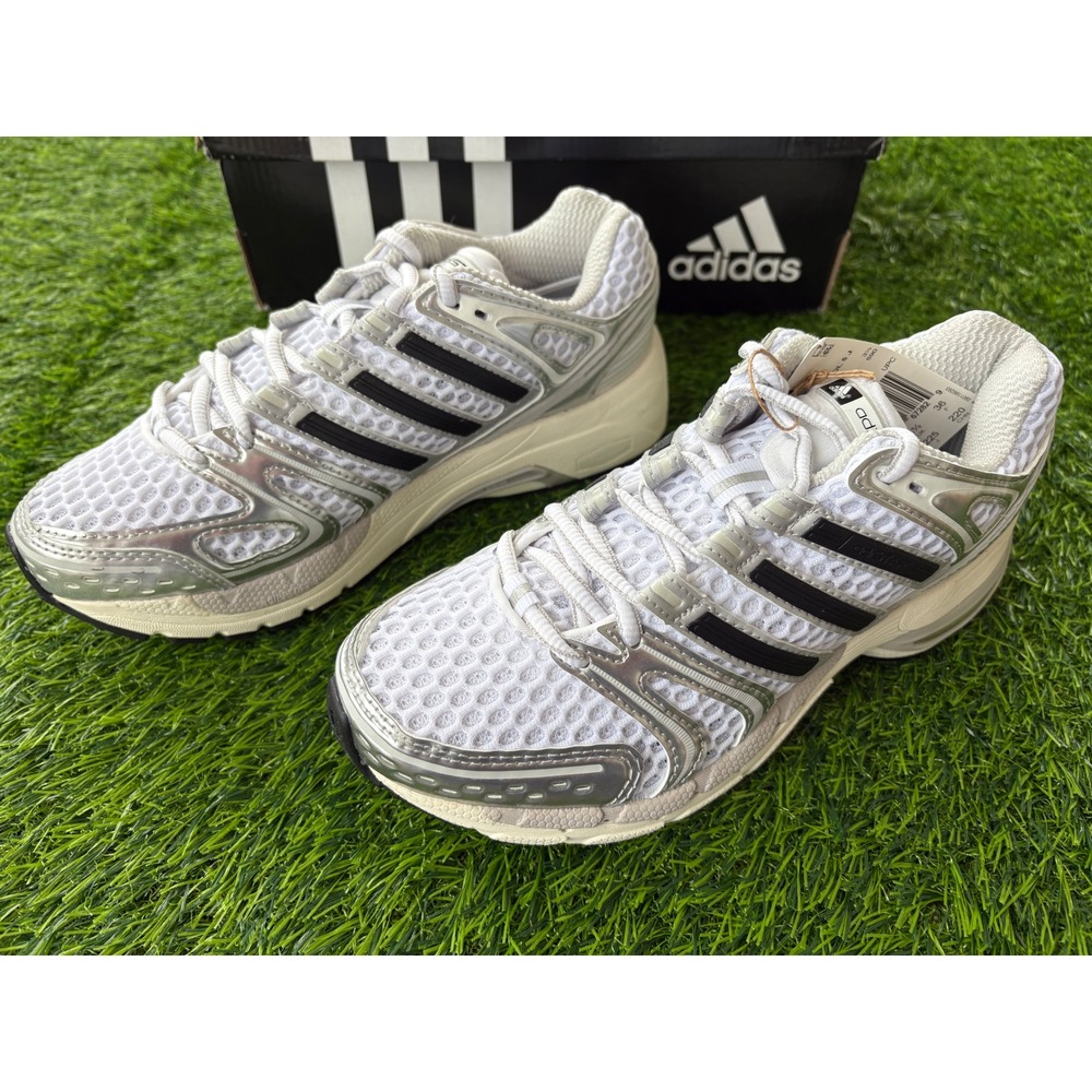Adidas Adistar Control 5 J White Silver Black Sneakers KI8732 Women 5.5 Kids 4Y